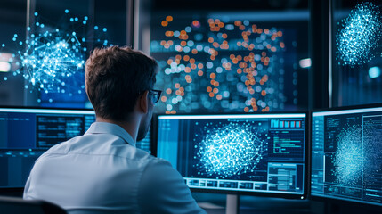 Obraz premium AI-Powered Business Intelligence Center Transforming Data Insights