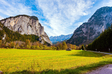 Mountains and green meadows