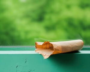 A decaying newspaper left on a windowsill, symbolizing the inevitable obsolescence of print