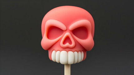 Naklejka premium Red Candy Skull on Dark Background