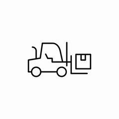forklift pickup icon sign vector