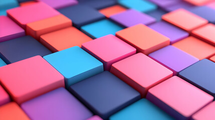 Colorful Cubes Abstract Geometric Pattern Background