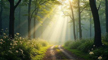 Obraz premium morning in the forest