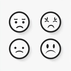 Fototapeta premium Simple Sad & Angry Emojis