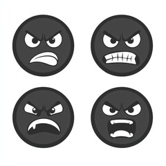 Angry faces, various expressions
