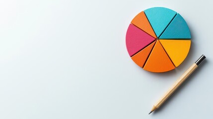Fototapeta premium Pie chart showing investor participation in a newly launched IPO, sleek modern layout