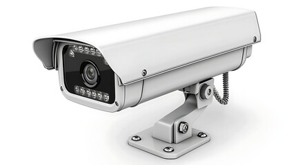 White Security Camera, Outdoor Surveillance