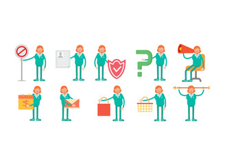 doctor characters in different poses set