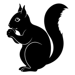 A squirrel stuffing it's cheeks too much silhouette vector illustration 