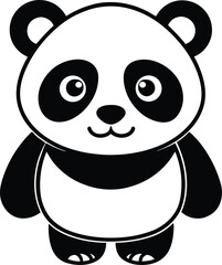 Fototapeta premium Adorable Cartoon Panda Vector Illustration – Cute Black and White Baby Panda Clipart