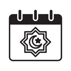 Ramadan calendar line icon, holiday and crescent, islamic calendar vector icon, vector graphics, editable stroke outline sign, eps 10.