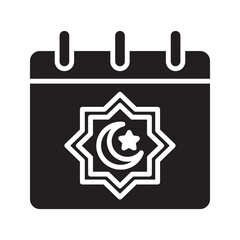 Ramadan calendar line icon, holiday and crescent, islamic calendar vector icon, vector graphics, editable stroke outline sign, eps 10.