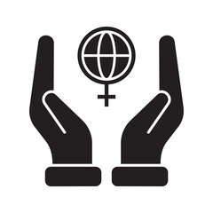 world women's day icon solid style vector. For your website, logo, app, UI design. Vector illustration, isolated on white background