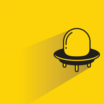 UFO icon with shadow yellow background