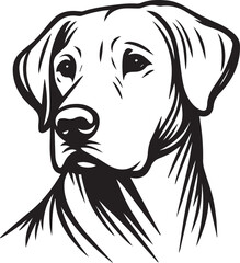 Dog Line Art – Black Vector Drawing