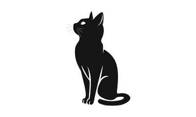 Black cat logo, elegant and minimalist design. Ideal for logos, branding, decorations and themed projects