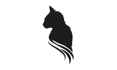 Black cat logo, elegant and minimalist design. Ideal for logos, branding, decorations and themed projects