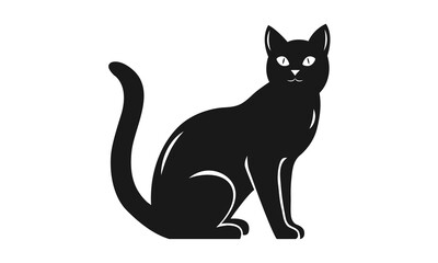 Black cat logo, elegant and minimalist design. Ideal for logos, branding, decorations and themed projects