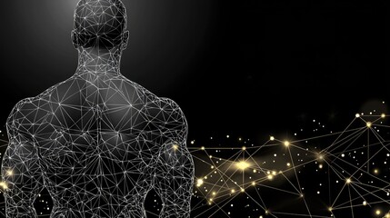 Networked Body Conceptual data illustration for medicine, healthcare, and artificial intelligence