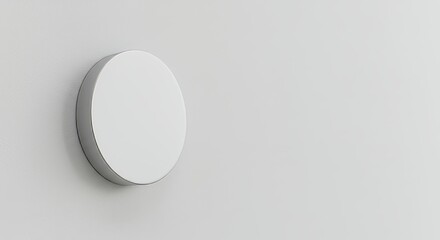 Round mock up sign on white building wall 