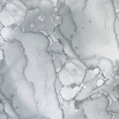 Fluid Elegant Splash. Gray Seamless Watercolor. Dirty Marble Background. Gray Tile Stone. Dirty Water Color Repeat. Dark Alcohol Ink Background. Dark Marble Slate Texture. Modern Abstract Painting.