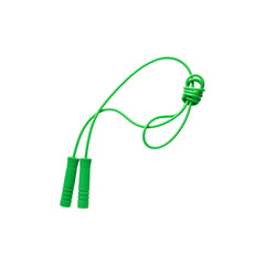 Obraz premium Green jump rope isolated on transparent background. Jump rope png. Fitness equipment