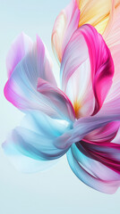 Abstract pastel-colored flower close-up with soft and vibrant petals