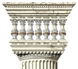 Obraz premium PNG Detailed classical architectural column illustration