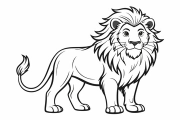 coloring page line art the king lion black vector