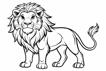 coloring page line art the king lion black vector