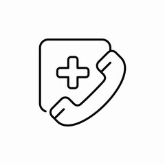 medical phone service icon sign vector