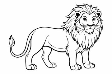 coloring page line art the king lion black vector