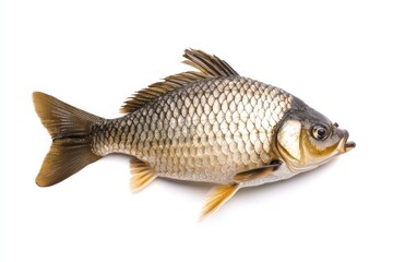 Raw Fish on White Background Close up