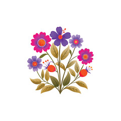 Outline flower set for artistic designs