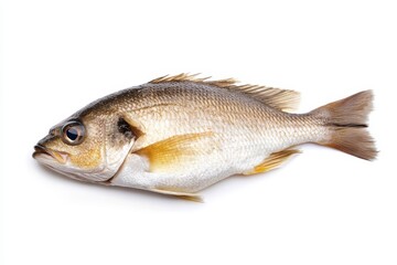 Obraz premium Raw Fish on White Background Detailed View