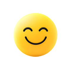 Fototapeta premium Happy Smiling Yellow Emoticon Joyful Face Expression Positive Mood