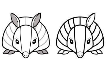 Adorable Armadillo Coloring Page Two Cute Cartoon Armadillos Ready to be Colored