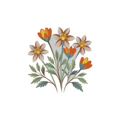 Outline flower set for artistic designs