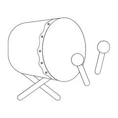 islamic ramadhan drum outline illustration