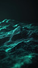 3D teal wave pattern over dark background for presentations or website banners