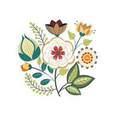 Outline flower set for artistic designs