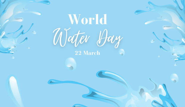 World Water Day vector design for celebration. on blue background, template, social media, poster, flyer design