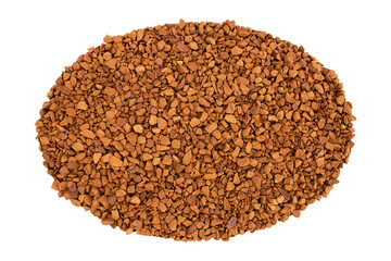 Close-up of instant freeze-dried coffee. Isolated on transparent background.