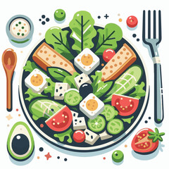 healthy, lunch, food, cheese, meal, lettuce, fresh, salad, green, gourmet, bread, parmesan, delicious, sauce, vegetable, dinner, caesar, bowl, chicken, appetizer, cuisine, dish, crouton, grilled, plat