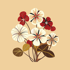 Outline flower set for artistic designs