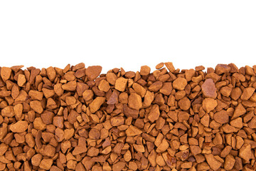Close-up of instant freeze-dried coffee. Isolated on transparent background.