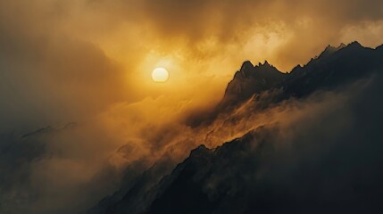sunset in the mountains