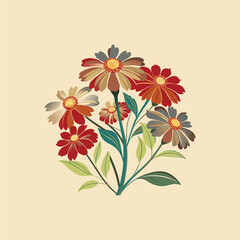 Outline flower set for artistic designs
