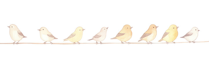 PNG Birds as divider watercolor animal canary finch.