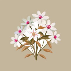 Outline flower set for artistic designs
